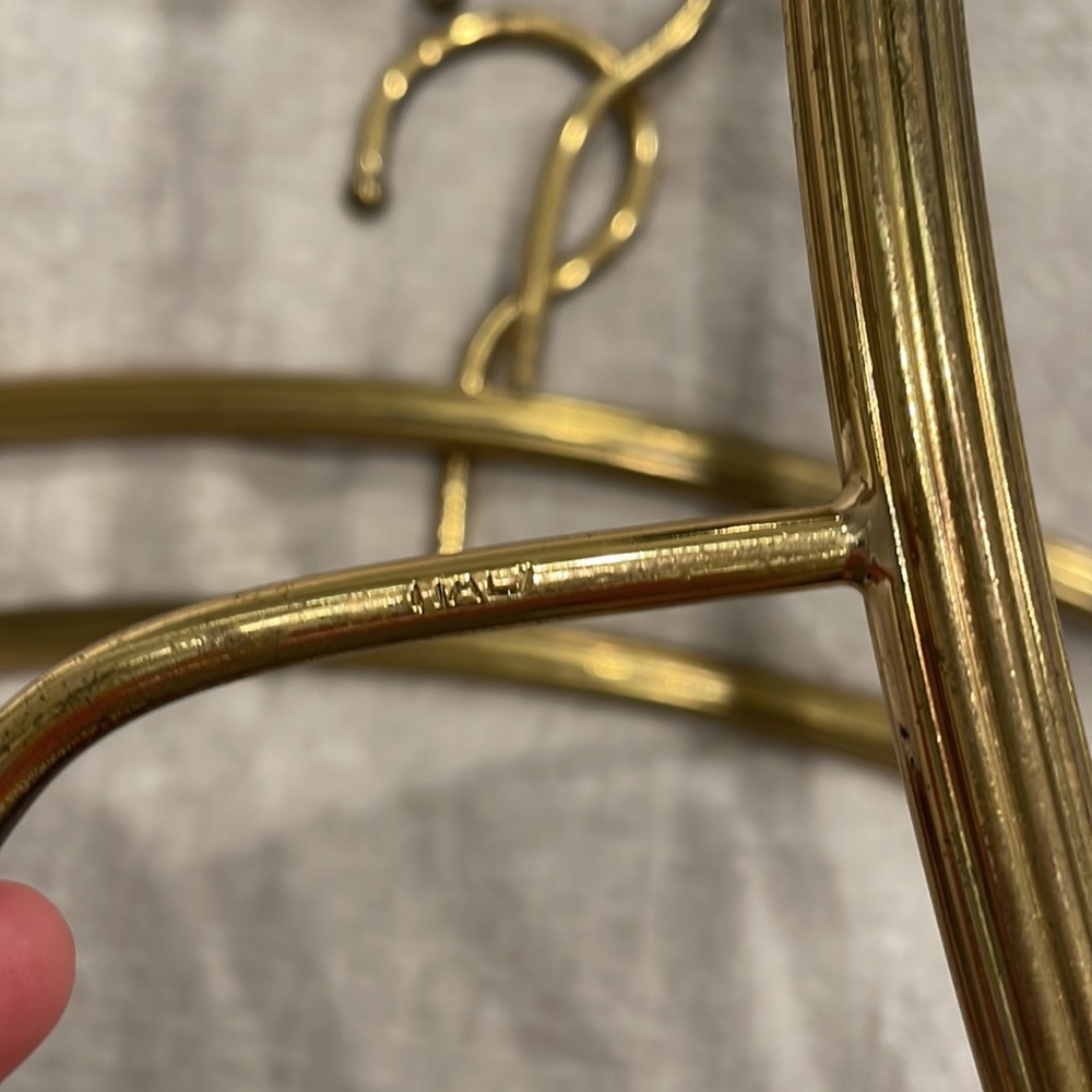 Vintage Brass ITALIAN Clothing Coat Hangers MCM Classic Heavy - Picture 7 of 10